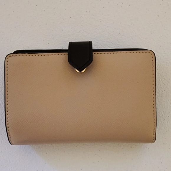 Kate spade Staci Colorblock Small Zip Around Wallet Warm Beige Black - Picture 4 of 9